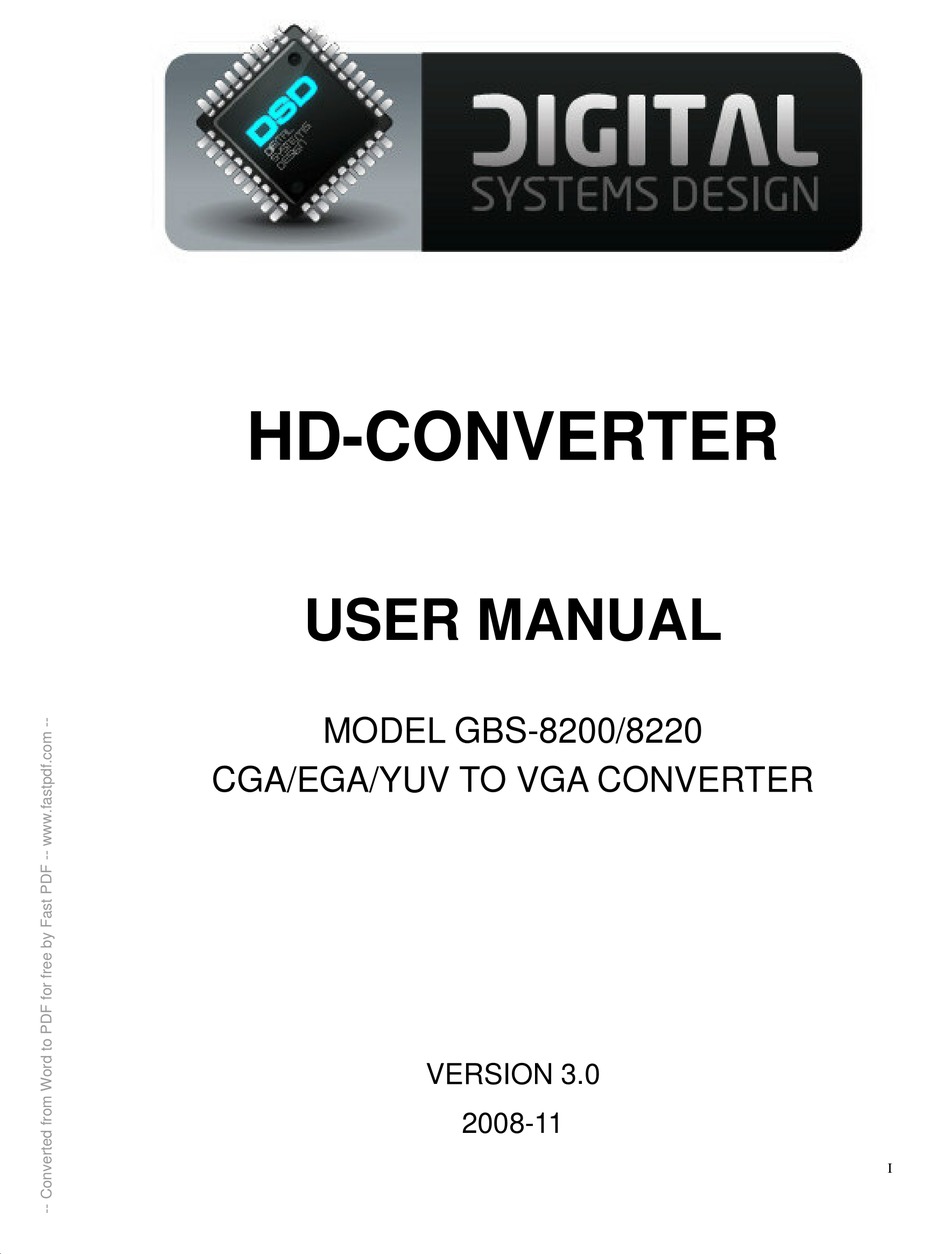 DIGITAL SYSTEMS DESIGN GBS-8200 USER MANUAL Pdf Download | ManualsLib