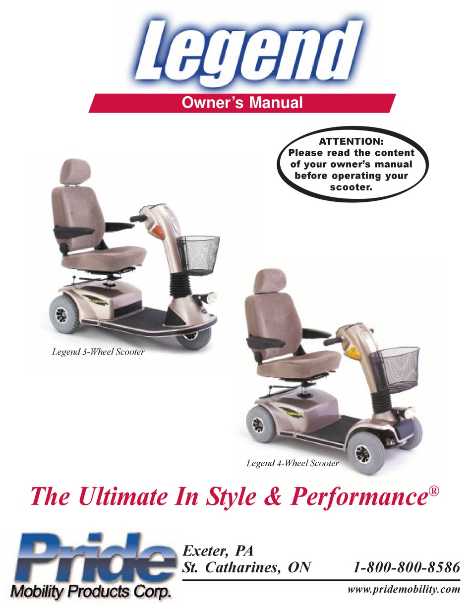 Pride Mobility Legend 3 Wheel Owners Manual Pdf Download Manualslib 8333