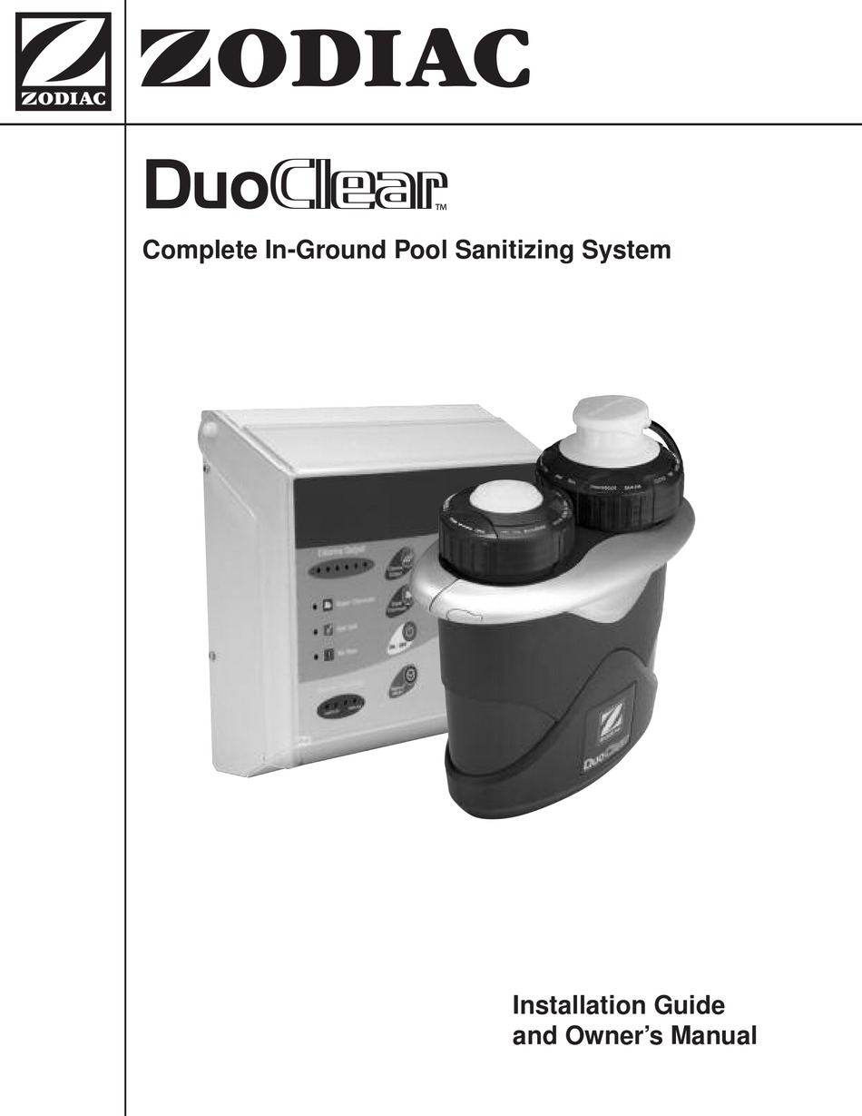Zodiac Duoclear Installation Manual And Owner S Manual Pdf Download Manualslib