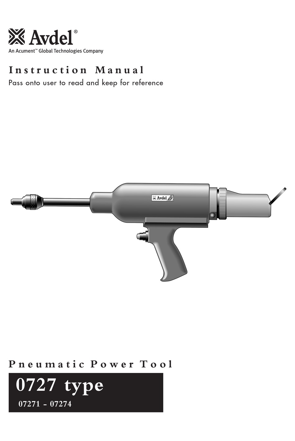 AVDEL 7271 INSTRUCTION MANUAL Pdf Download ManualsLib