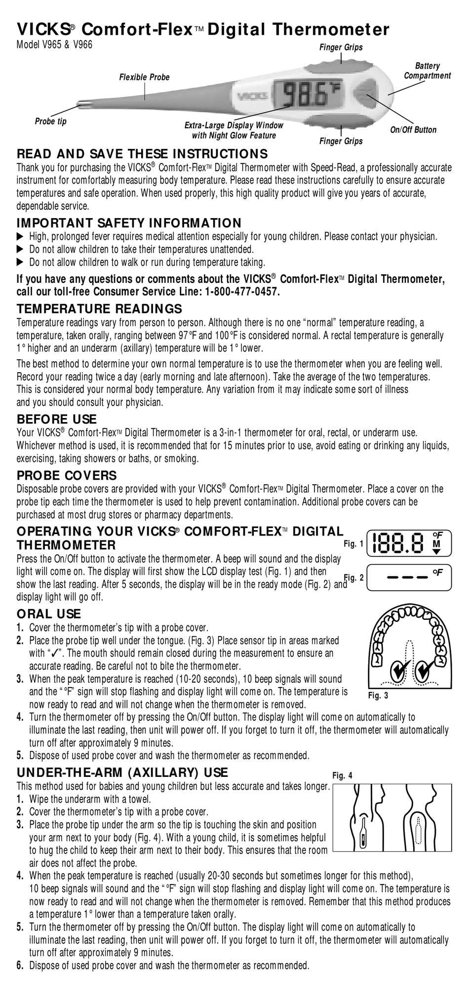 VICKS COMFORT-FLEX V965 QUICK MANUAL Pdf Download | ManualsLib