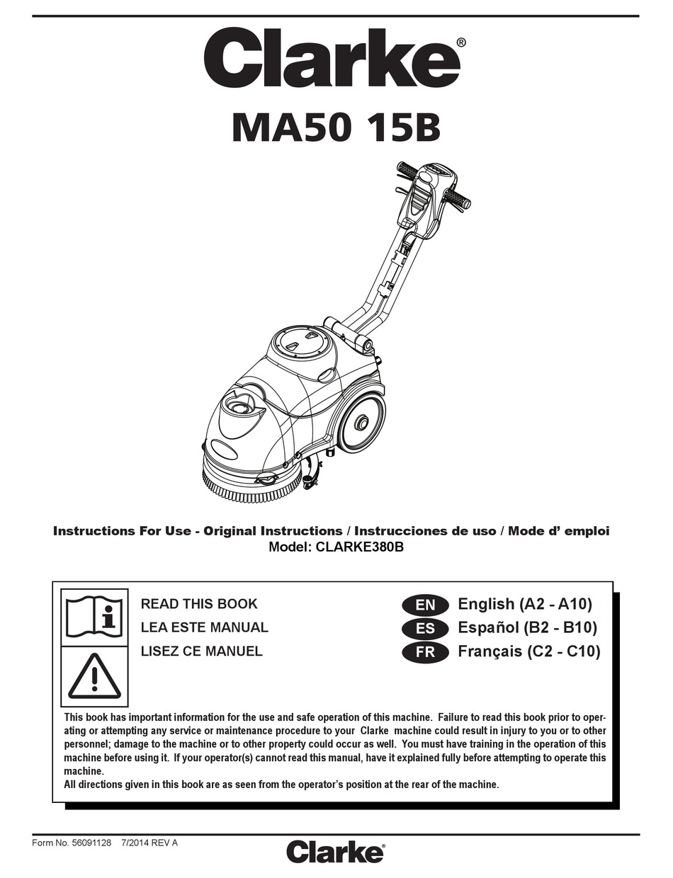 CLARKE MA50 15B CLARKE380B INSTRUCTIONS FOR USE MANUAL Pdf Download