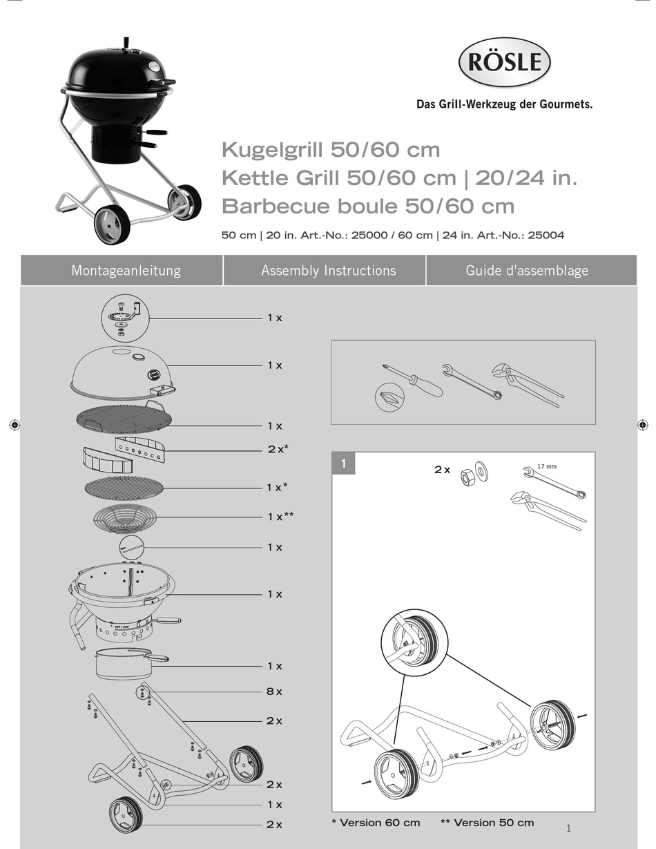 Rösle-papiers table No Air 1 f50/f60 g60 pour Boule Barbecue accessoires barbecue 25025