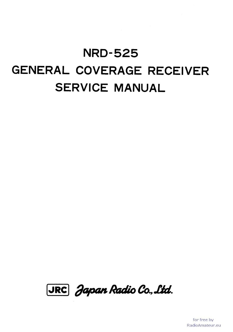 JRC NRD-525 SERVICE MANUAL Pdf Download | ManualsLib