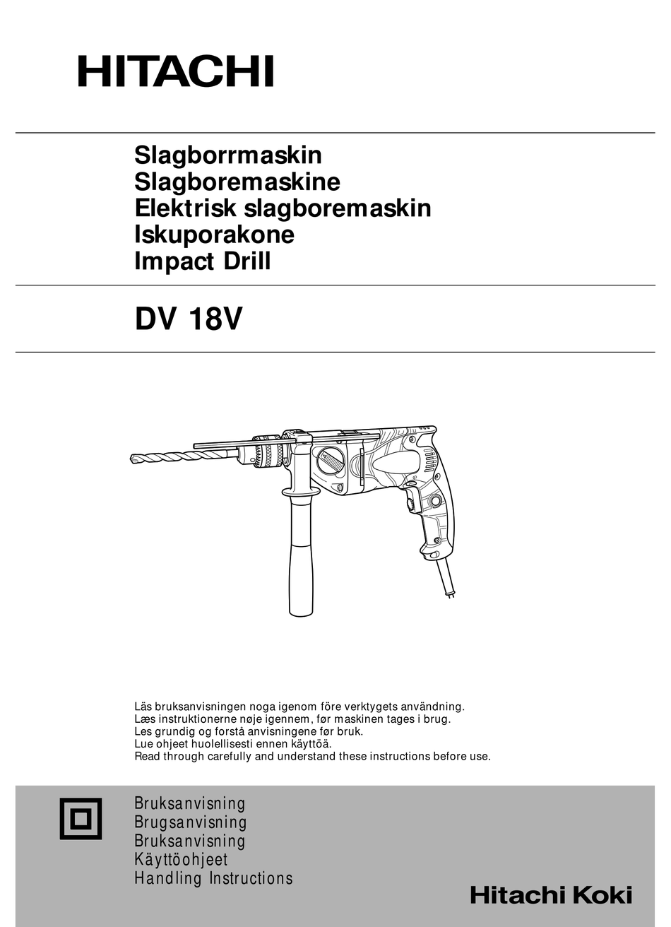 Hitachi Dv 18v Handling Instructions Manual Pdf Download Manualslib 