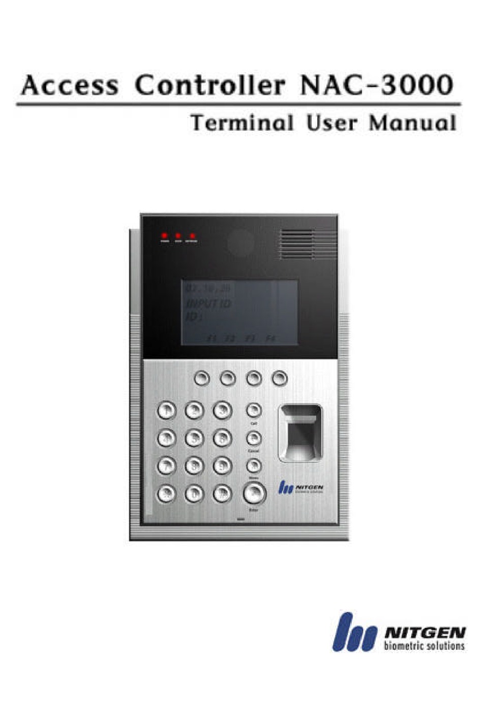 Nitgen Nac 3000 User Manual Pdf Download Manualslib