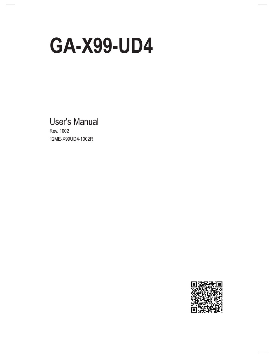 Gigabyte Ga-x99-ud4 User Manual Pdf Download 