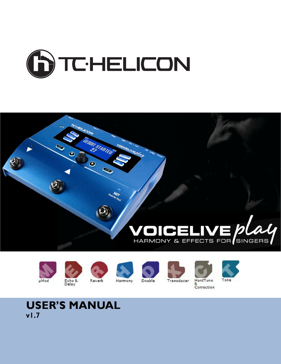 flap Respond Hula hoop TC-HELICON VOICELIVE PLAY USER MANUAL Pdf Download | ManualsLib