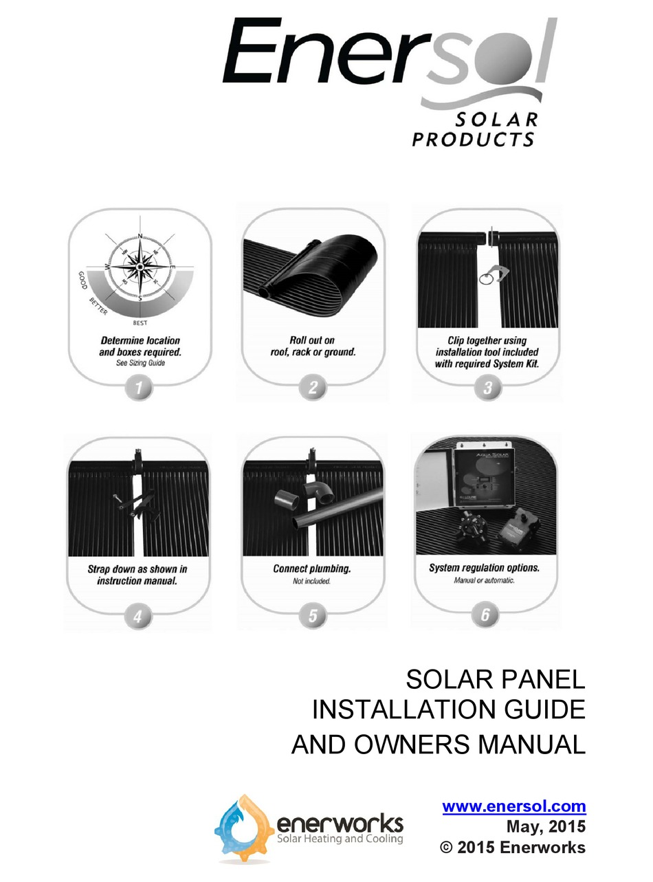 ENERSOL SOLAR POOL HEATING INSTALLATION MANUAL AND OWNER'S MANUAL Pdf