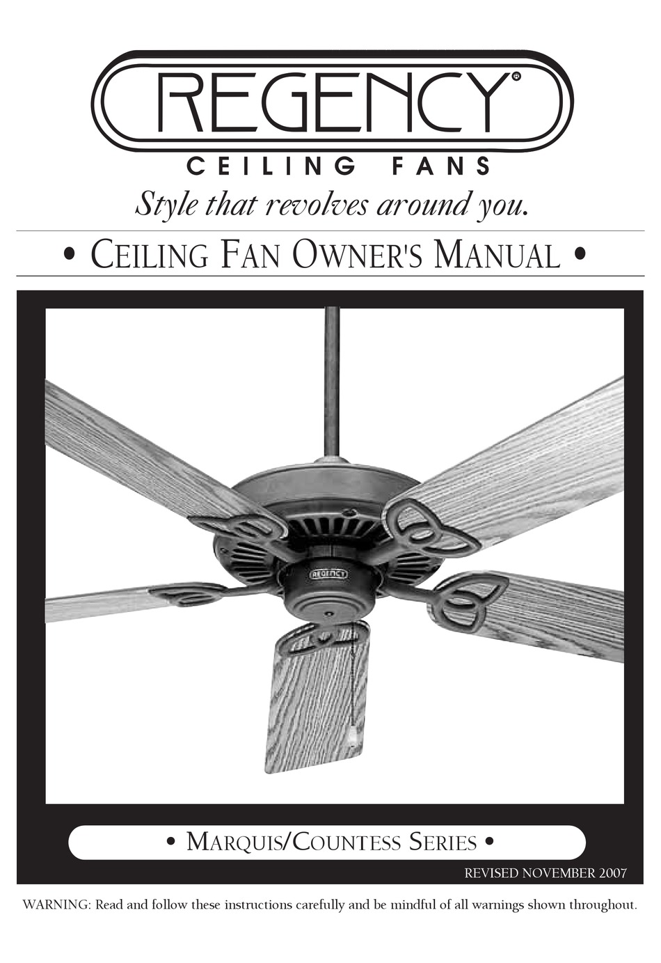 Regency Ceiling Fans Marquis Series