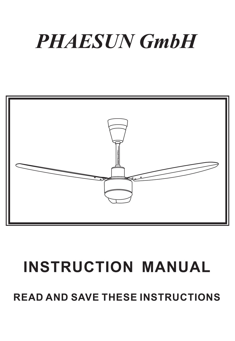 PHAESUN DC CEILING FAN INSTRUCTION MANUAL Pdf Download ManualsLib