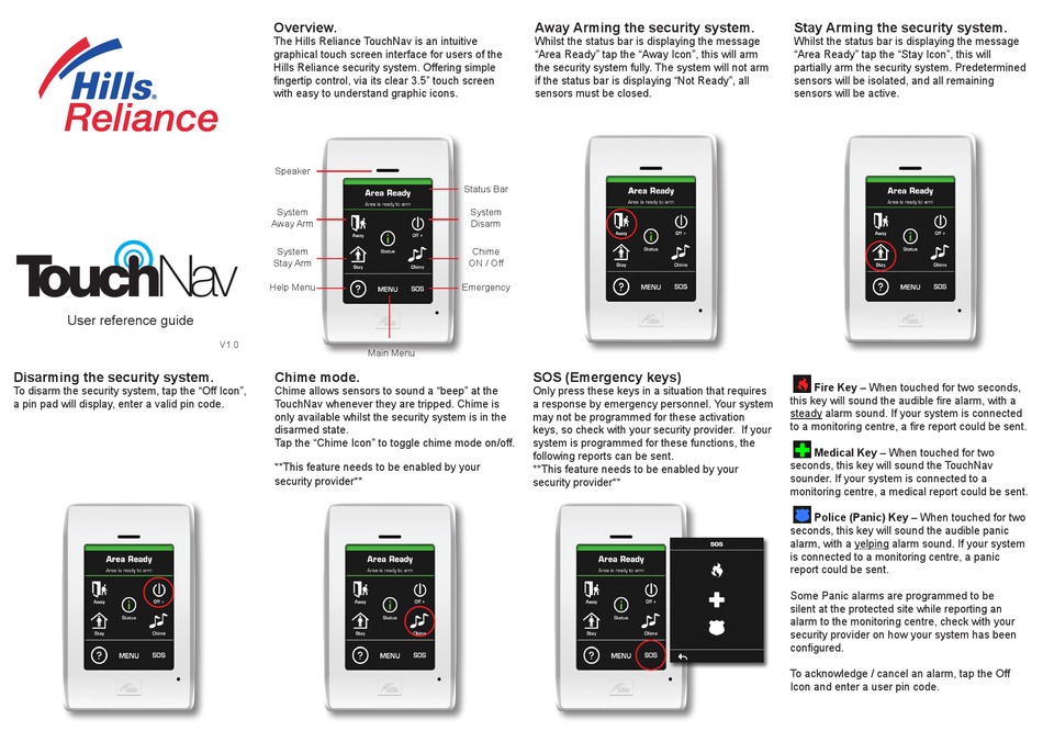 HILLS RELIANCE TOUCHNAV USER REFERENCE MANUAL Pdf Download ManualsLib
