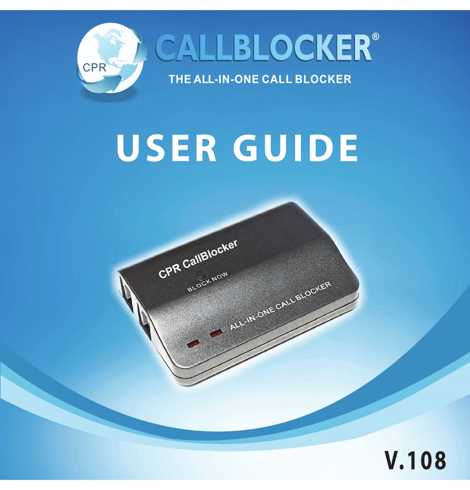 Cpr Call Blocker User Manual Pdf Download Manualslib