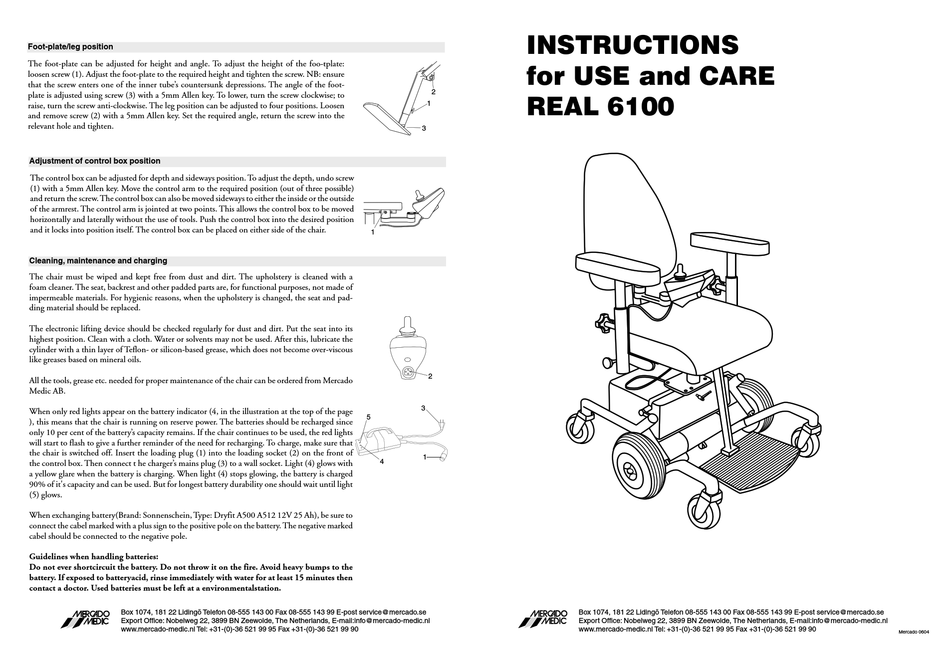 Mercado Medic Real 6100 Instructions For Use And Care Pdf Download 