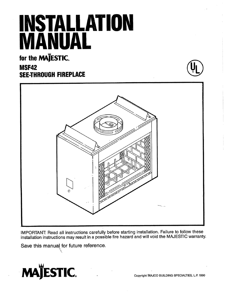 Majestic Msf42 Installation Manual Pdf Download Manualslib