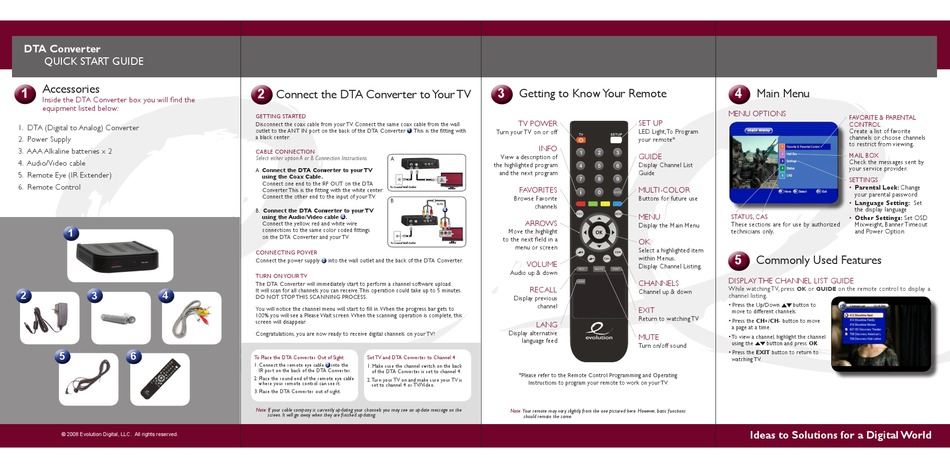 EVOLUTION DTA CONVERTER QUICK START MANUAL Pdf Download | ManualsLib