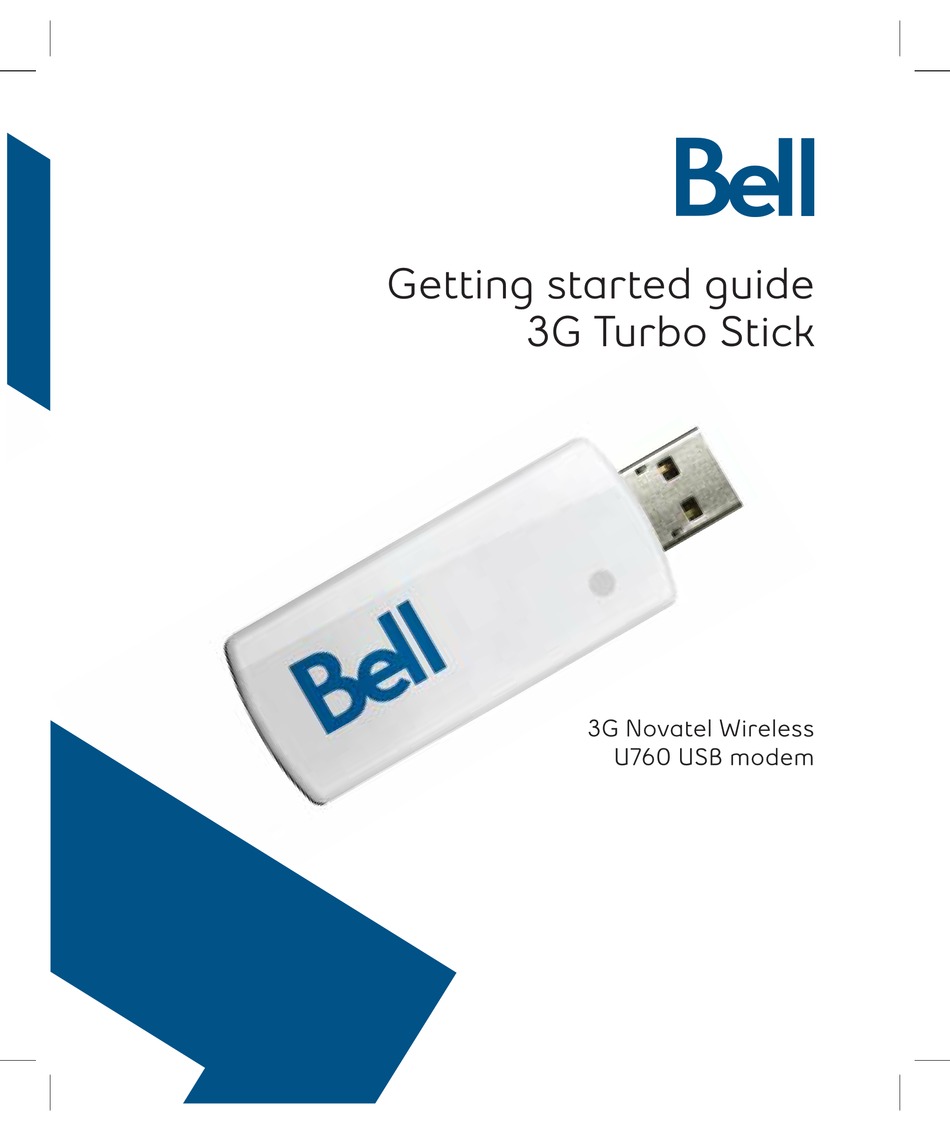 BELL 3G NOVATEK WIRELESS U760 USB MODEM GETTING STARTED MANUAL Pdf