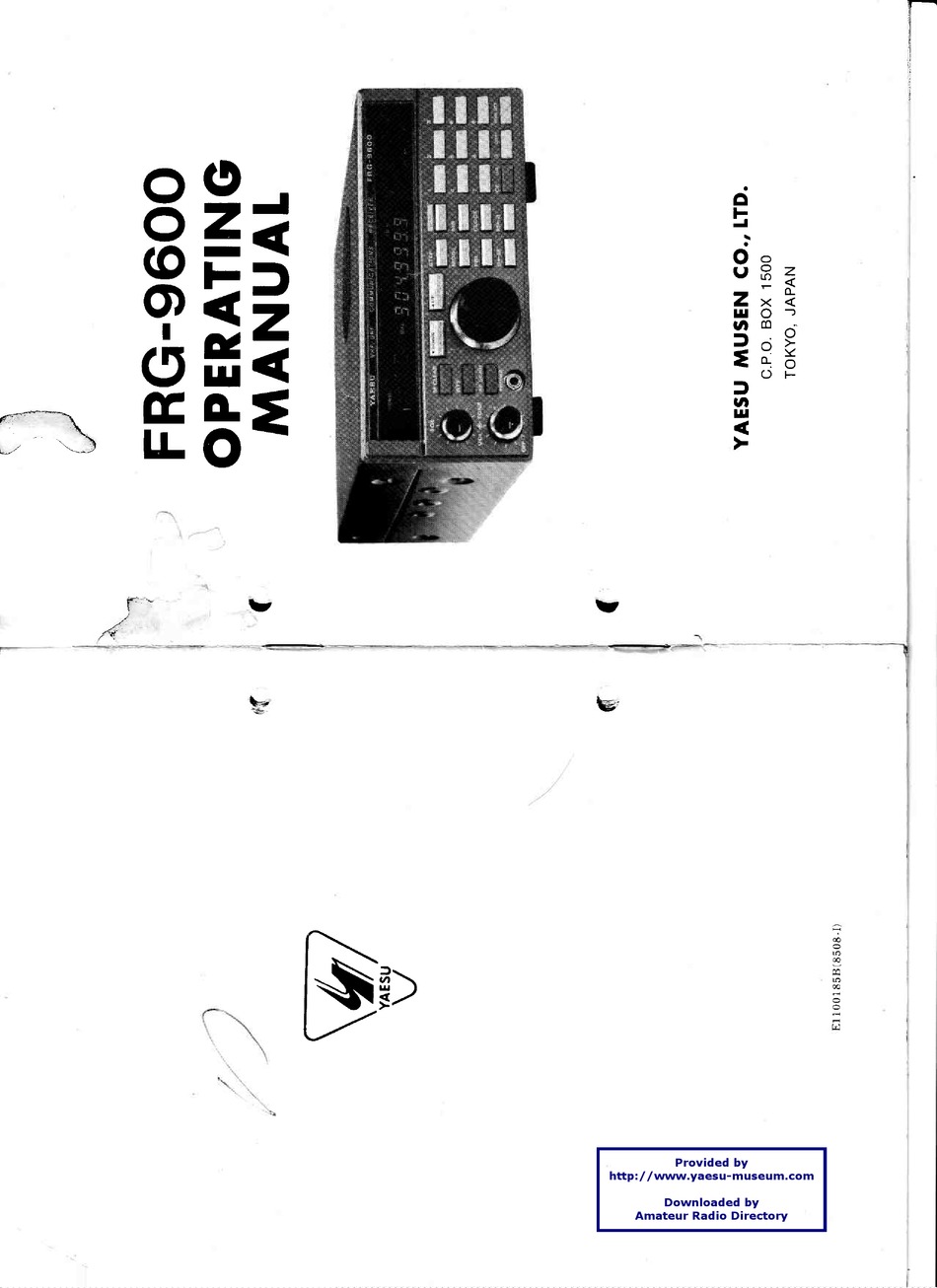 Yaesu FRG-9600 radio _ trader _ Irlanda. Solo Manual De Servicio Original ..