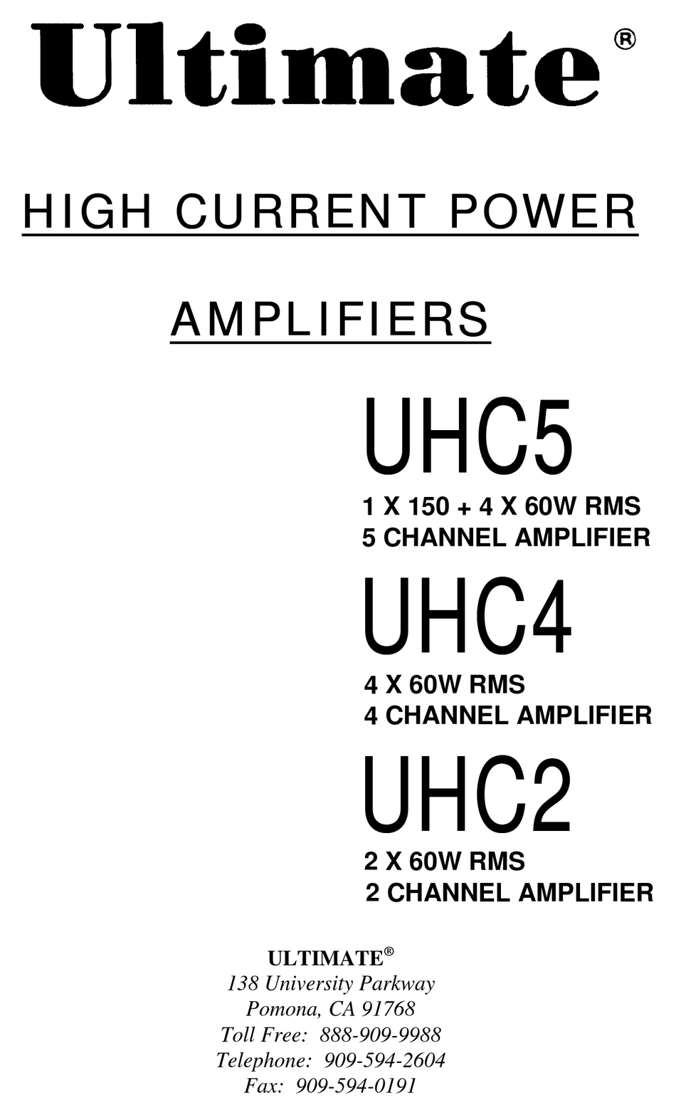 ULTIMATE UHC4 USER MANUAL Pdf Download | ManualsLib