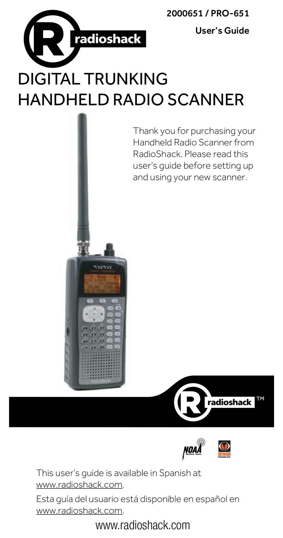 RADIO SHACK PRO-651 USER MANUAL Pdf Download | ManualsLib