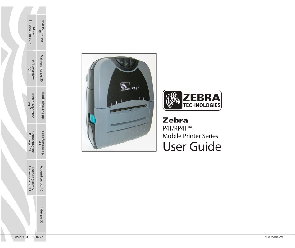 Zebra P4t User Manual Pdf Download Manualslib