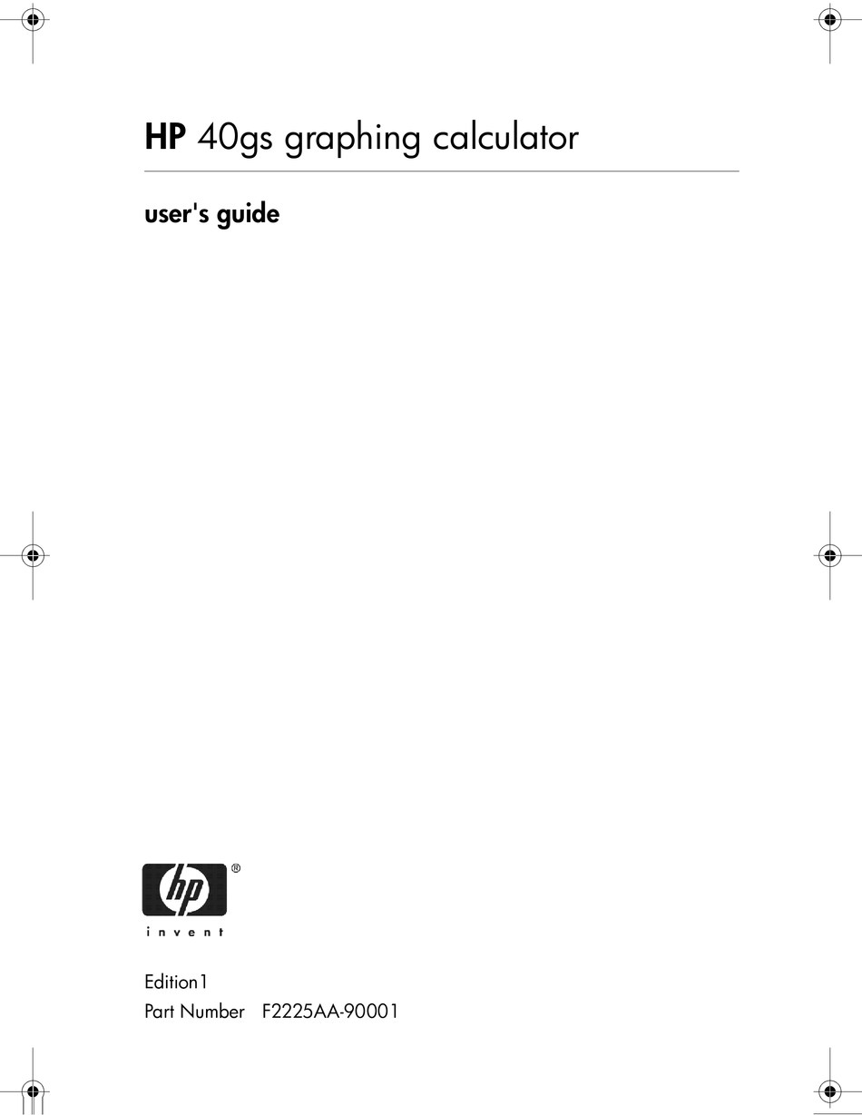HP 40GS USER MANUAL Pdf Download ManualsLib
