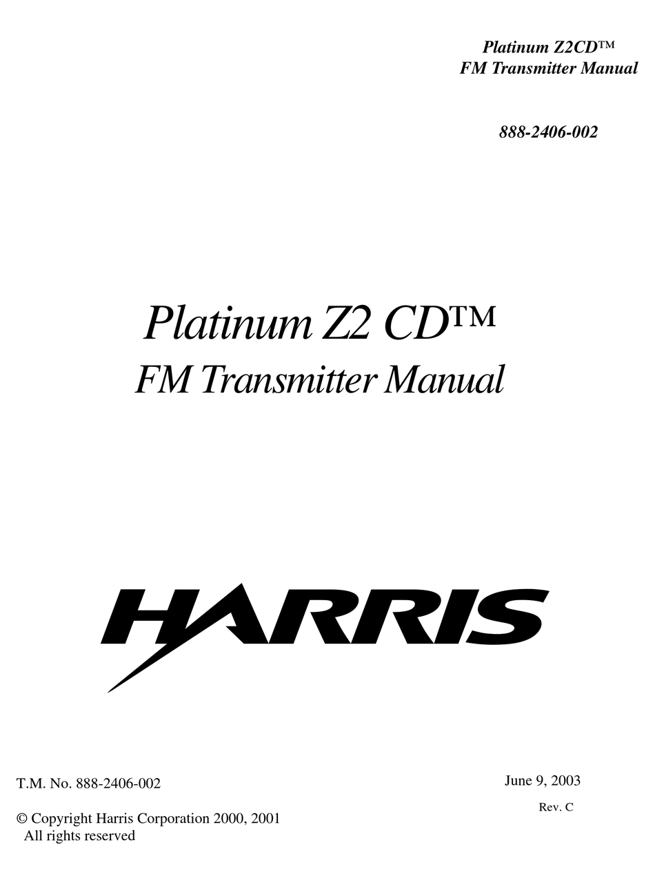 harris micromax exciter service manual