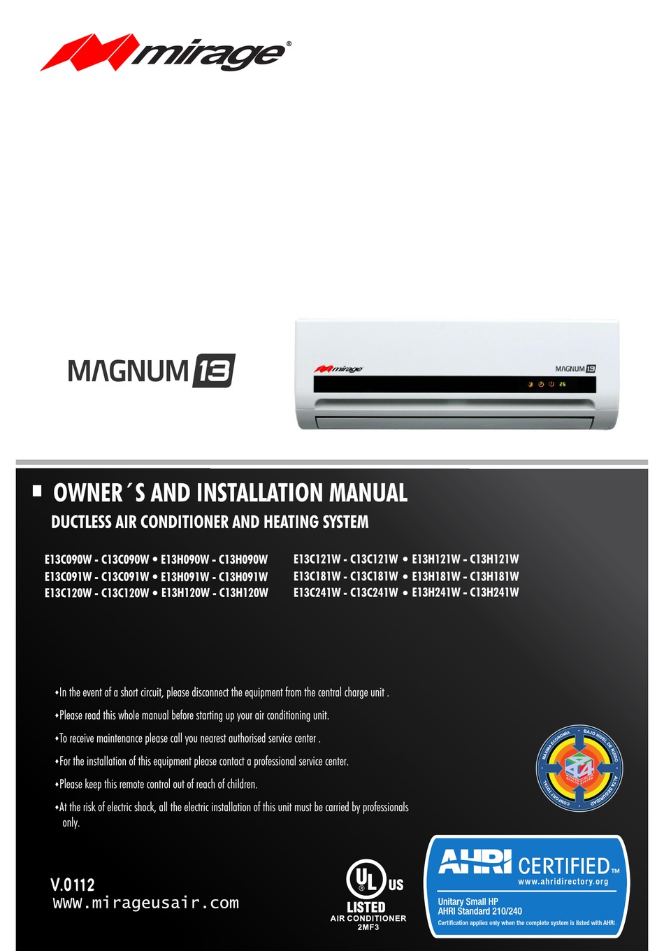 Mirage Magnum 13 E13c090w Owners And Installation Manual Pdf Download Manualslib Mirage Magnum 13 E13c090w Owners And Installation Manual Pdf Download Manualslib