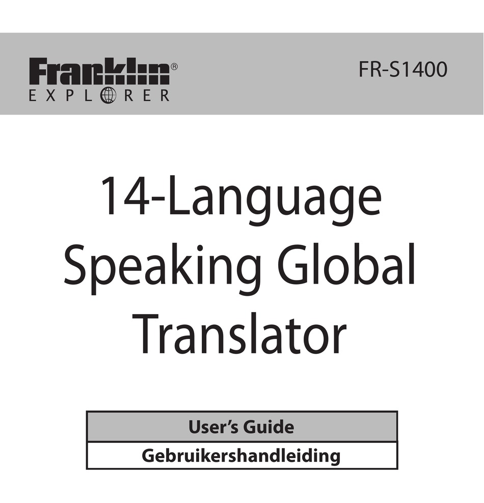  Franklin 12 Language European Translator FR-TJS12