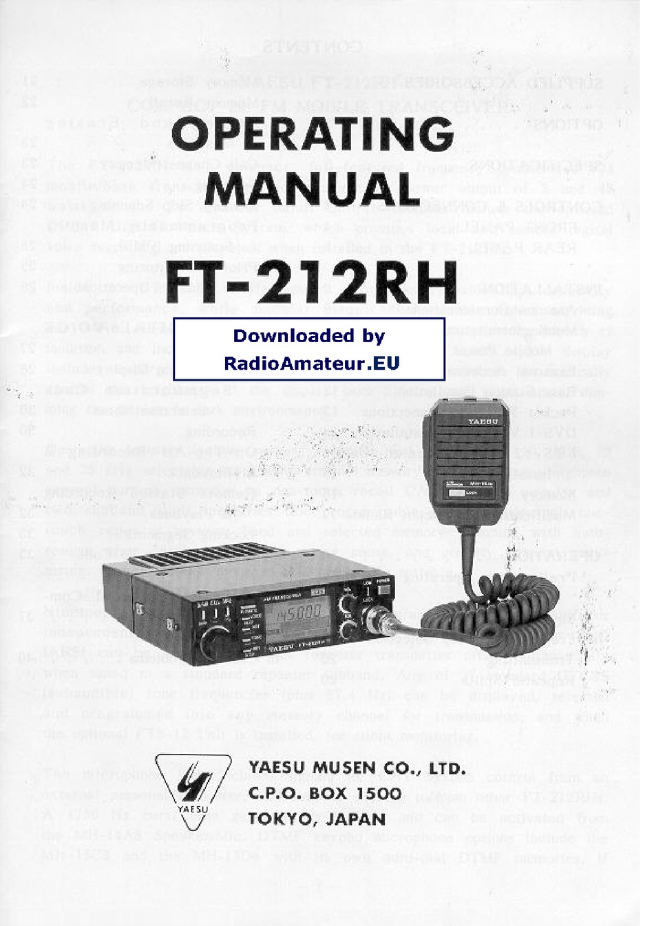YAESU FT-212RH OPERATING MANUAL Pdf Download | ManualsLib
