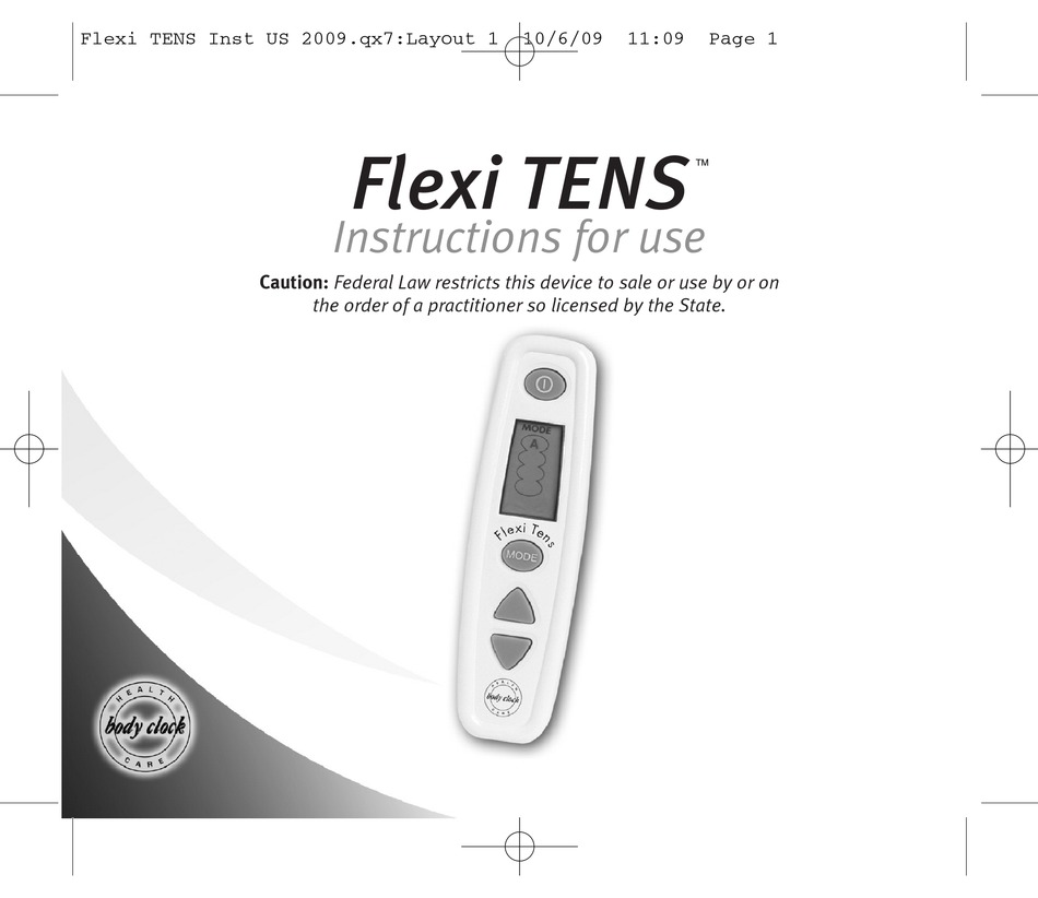 BODY CLOCK FLEXI TENS INSTRUCTIONS FOR USE MANUAL Pdf Download ManualsLib