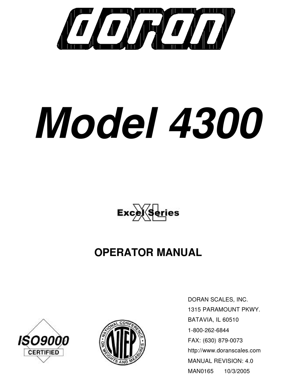 DORAN 4300 OPERATOR'S MANUAL Pdf Download ManualsLib