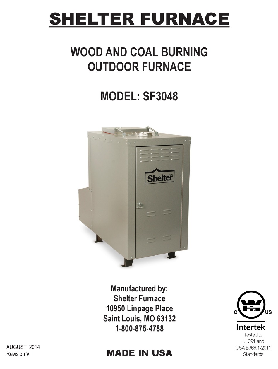 SHELTER FURNACE SF3048 USER MANUAL Pdf Download | ManualsLib