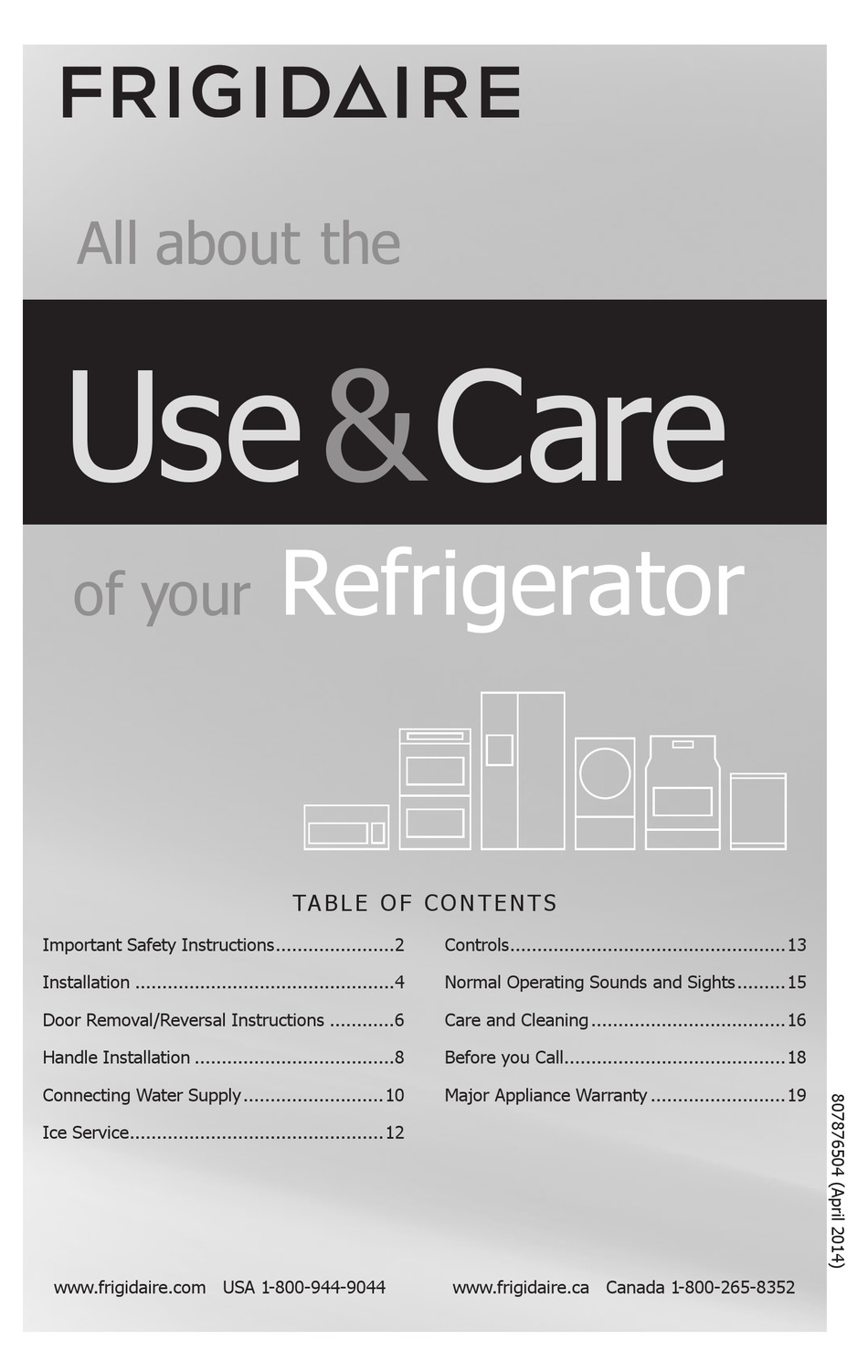 FRIGIDAIRE REFRIGERATOR USE AND CARE MANUAL Pdf Download ManualsLib