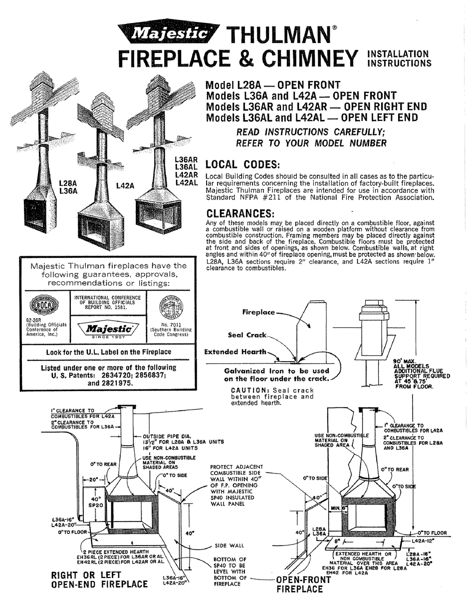 Majestic Thulman L28a Installation Instructions Manual Pdf Download Manualslib