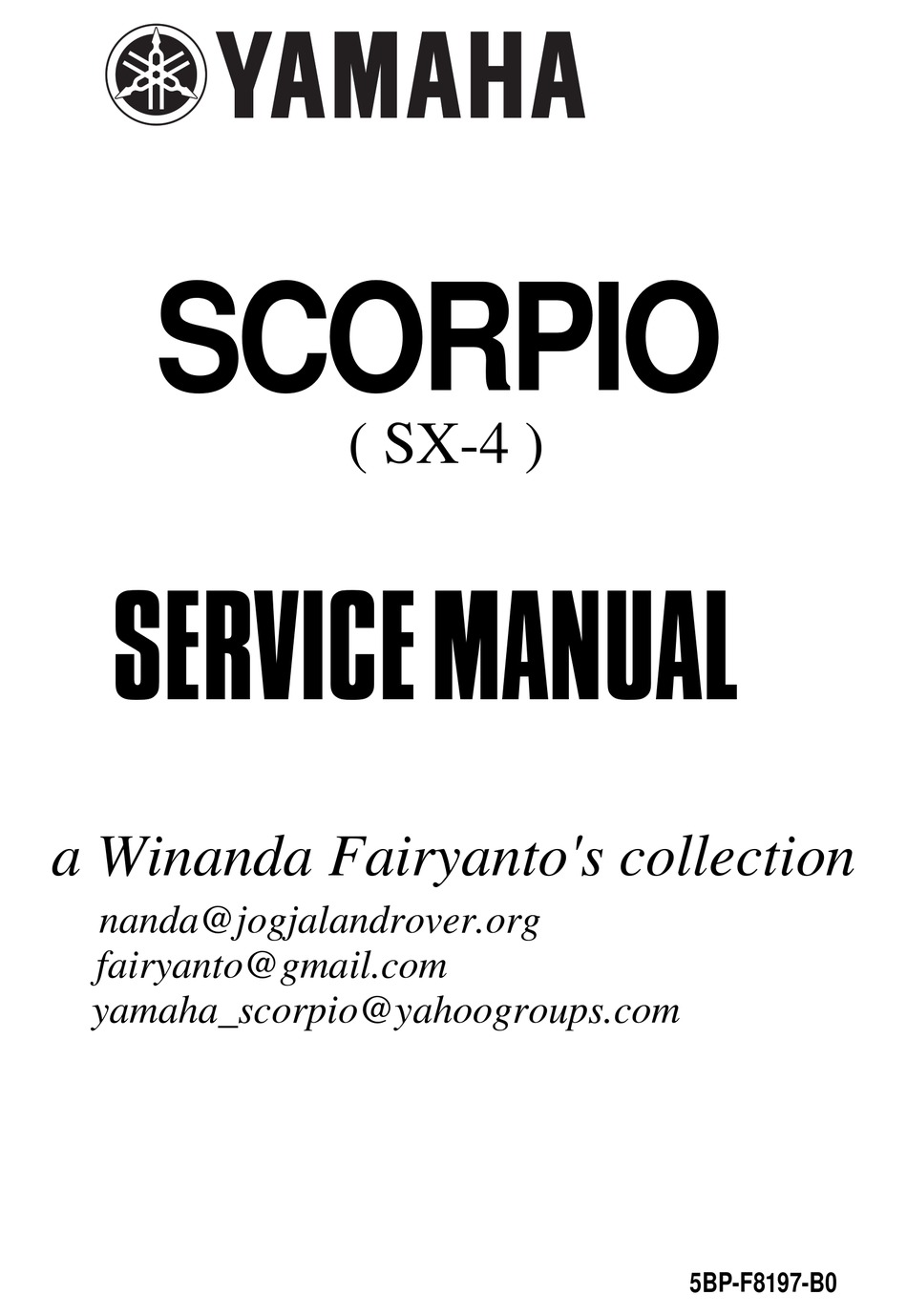 YAMAHA SCORPIO SERVICE MANUAL Pdf Download ManualsLib