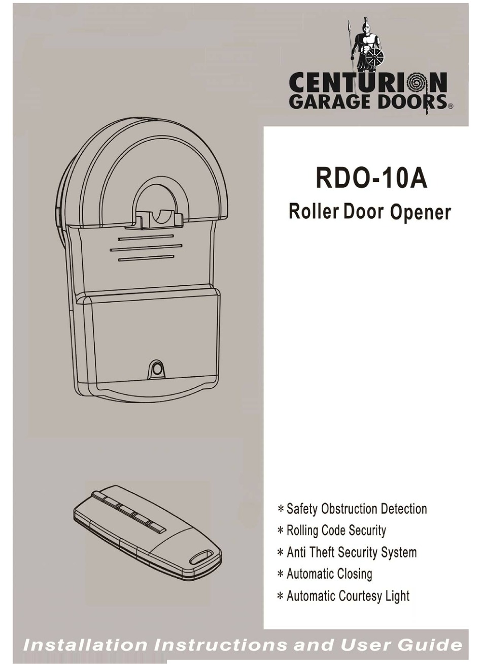 CENTURION RDO10A INSTALLATION INSTRUCTIONS AND USER MANUAL Pdf