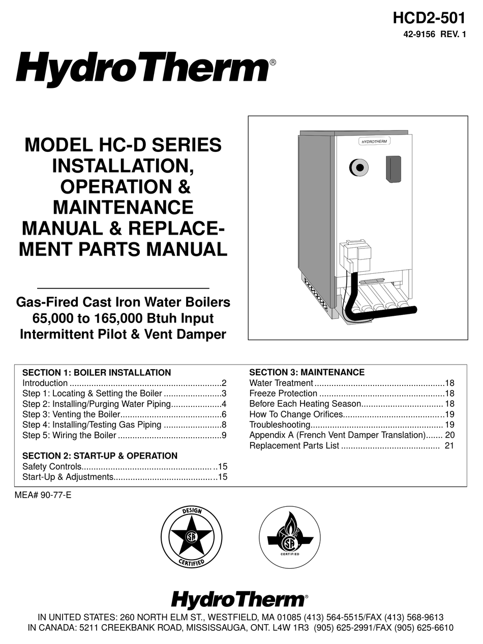 HYDROTHERM HC-65 INSTALLATION OPERATION & MAINTENANCE Pdf Download | ManualsLib | Hydrotherm Furnace Wiring Diagram | | ManualsLib