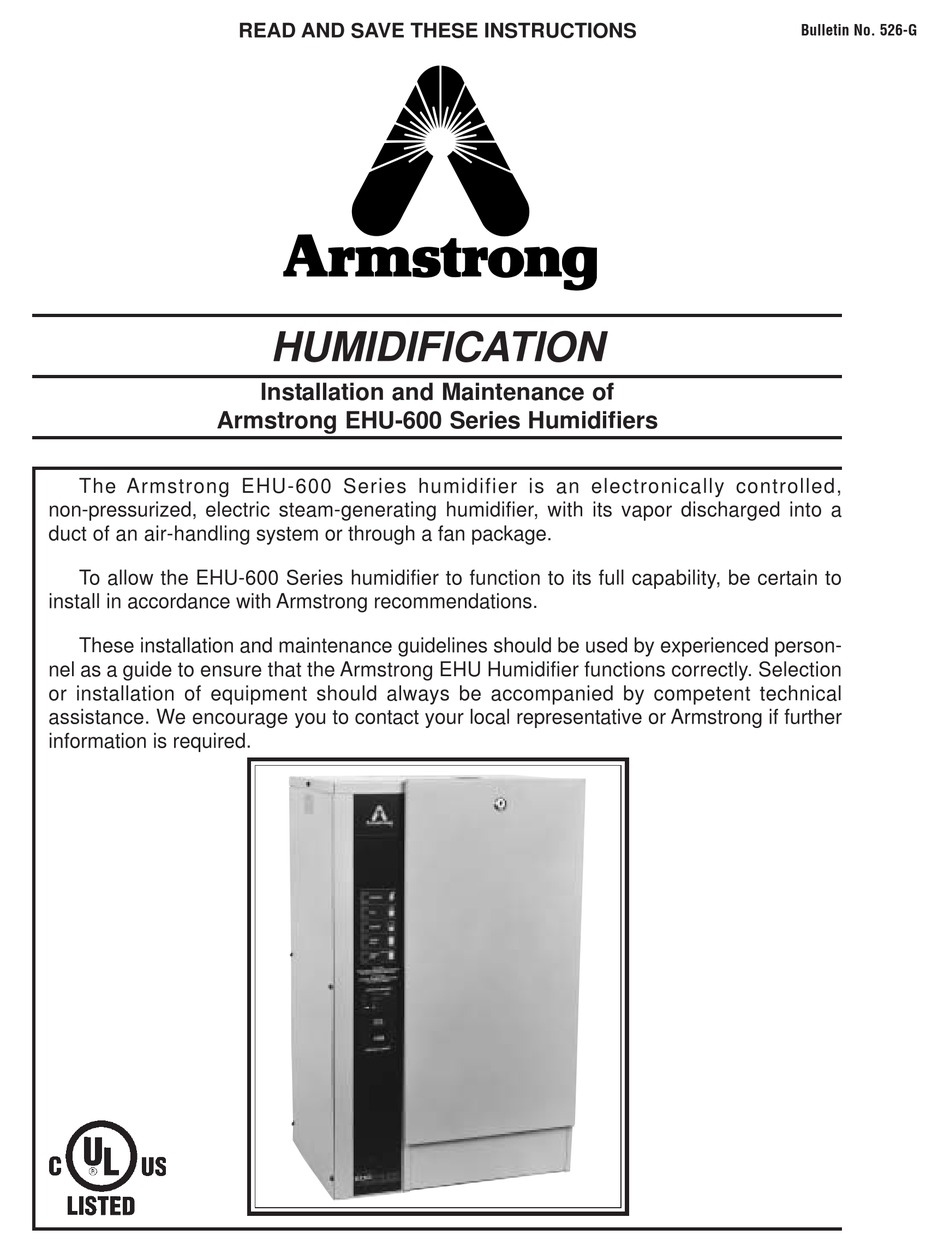 ARMSTRONG EHU-600 INSTALLATION AND MAINTENANCE MANUAL Pdf Download