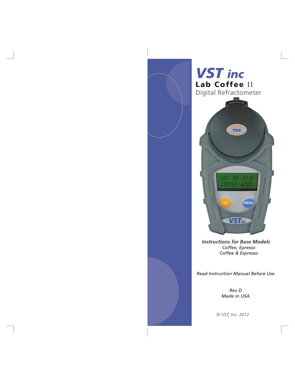 VST LAB COFFEE 2 INSTRUCTION MANUAL Pdf Download ManualsLib