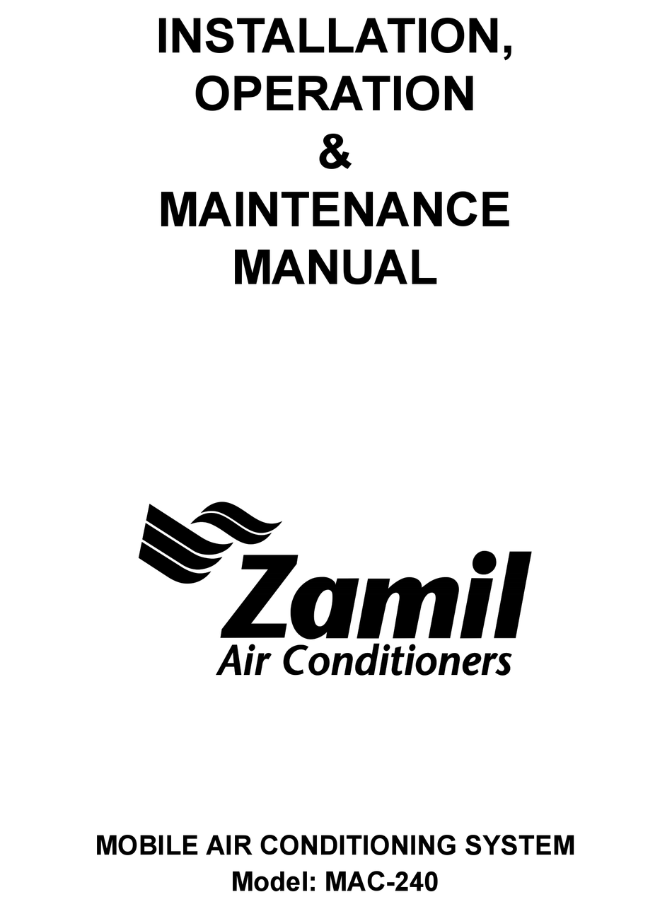 ZAMIL MAC-240 INSTALLATION, OPERATION & MAINTENANCE MANUAL Pdf Download |  ManualsLib Fan Relay Wiring Diagram ManualsLib