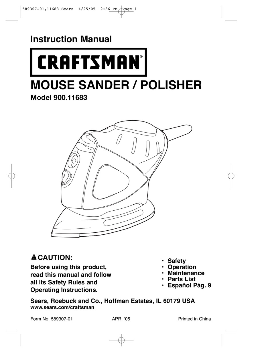 Craftsman 90011683 - Mouse Sander / Polisher 