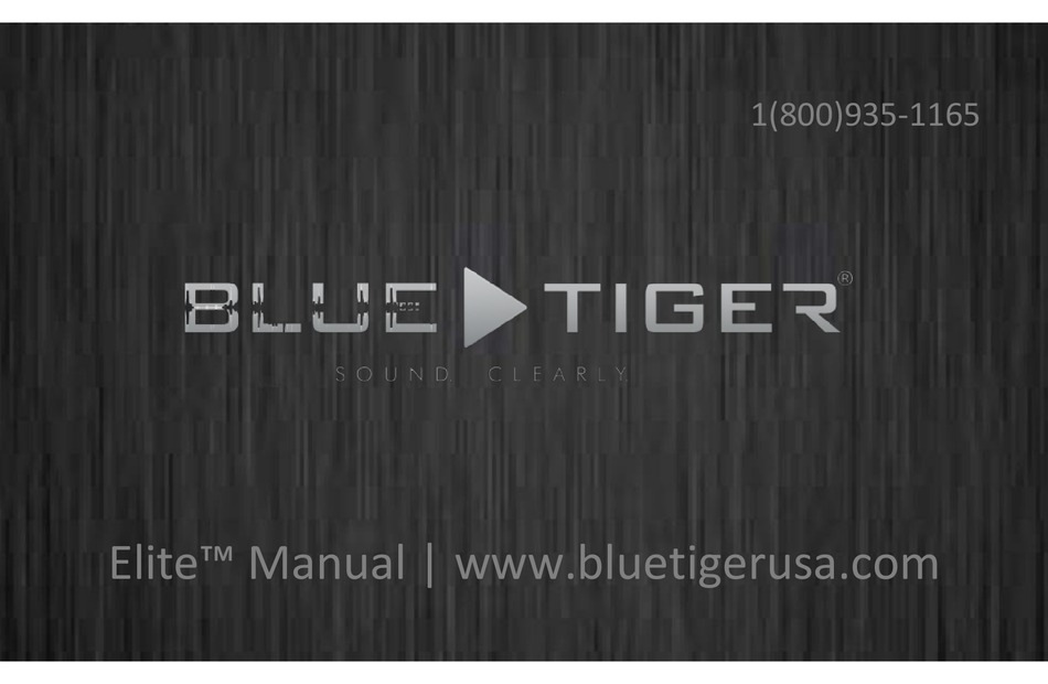 BLUE TIGER ELITE MANUAL Pdf Download ManualsLib