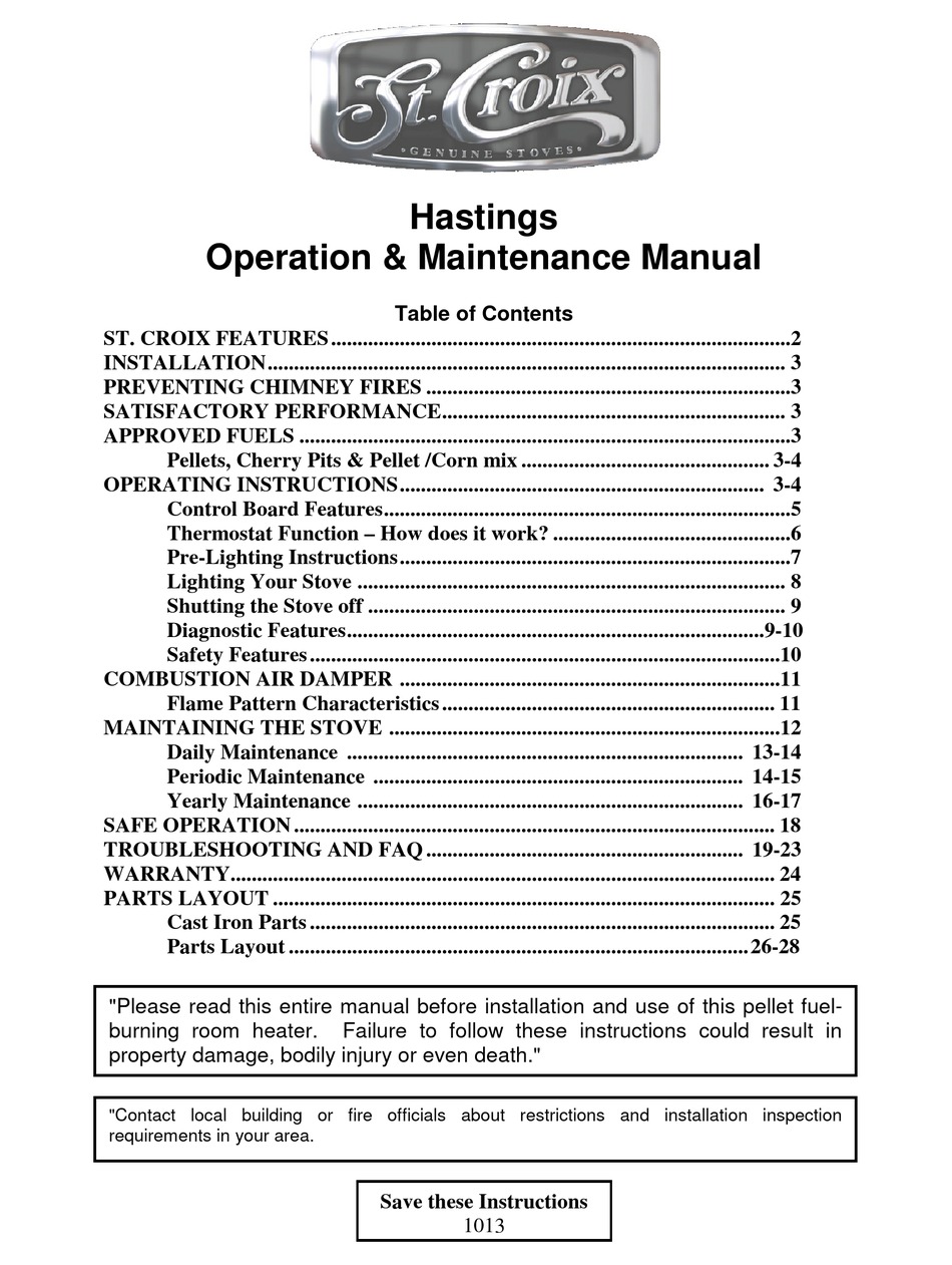 ST. CROIX HASTINGS OPERATION & MAINTENANCE MANUAL Pdf Download | ManualsLib