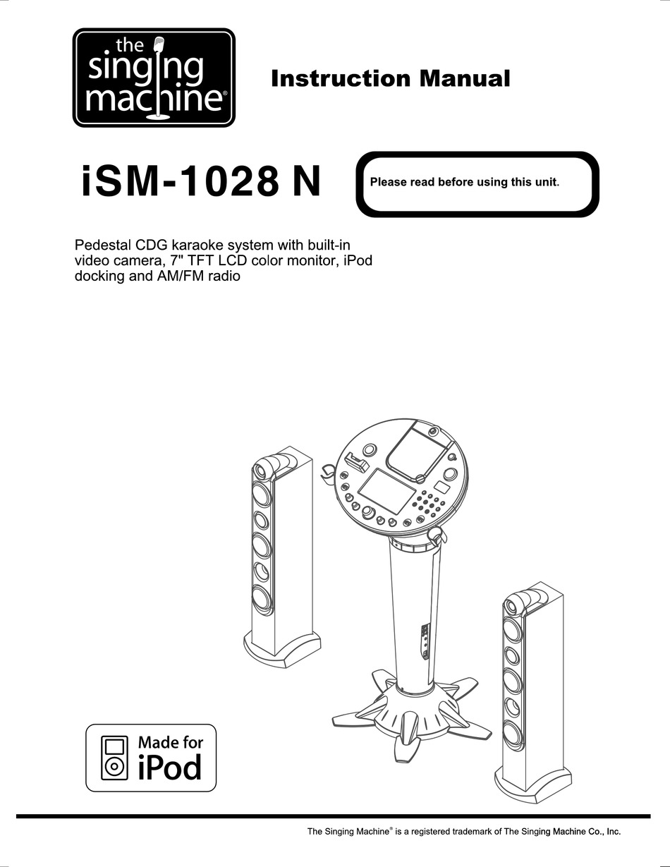 THE SINGING MACHINE ISM-1028 N INSTRUCTION MANUAL Pdf Download | ManualsLib