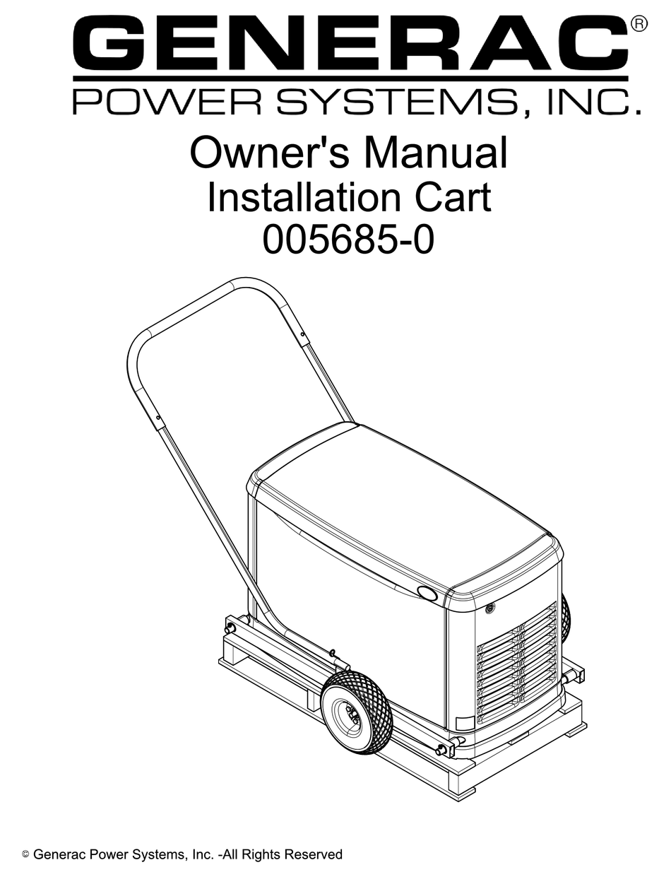 GENERAC POWER SYSTEMS GENERATOR OWNER'S MANUAL Pdf Download | ManualsLib