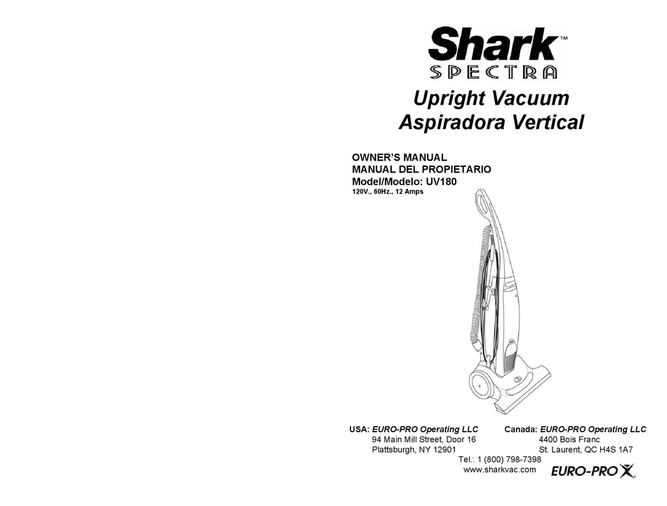FAQ sur l'aspirateur vertical Shark UV219CS Series Roadstar
