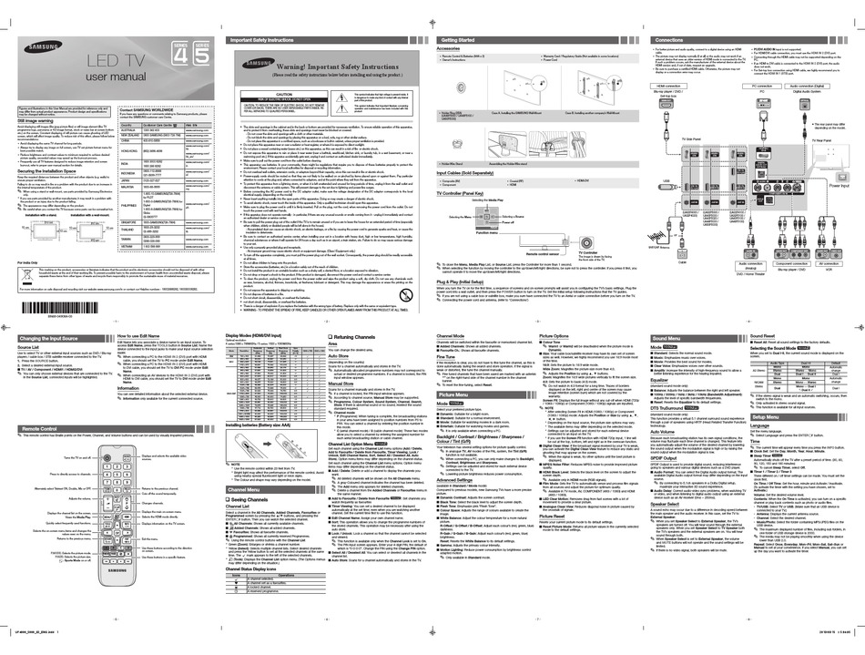 SAMSUNG 4 SERIES USER MANUAL Pdf Download ManualsLib