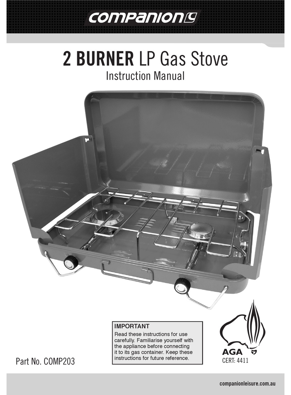 COMPANION 2 BURNER LP GAS STOVE INSTRUCTION MANUAL Pdf Download