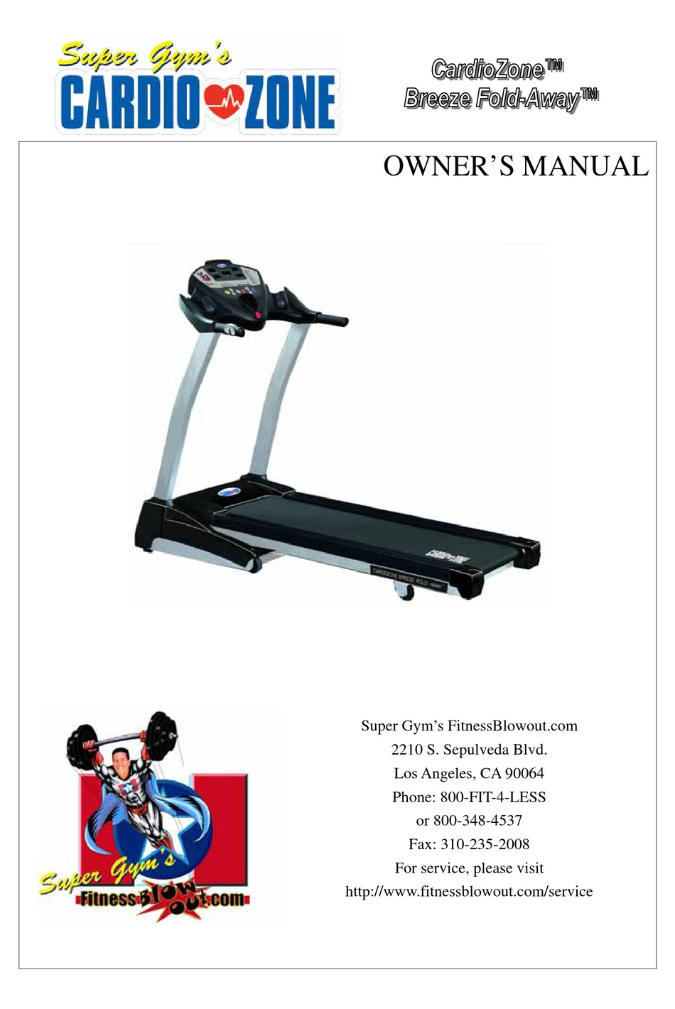 CARDIO ZONE TREADMILL OWNER S MANUAL Pdf Download ManualsLib